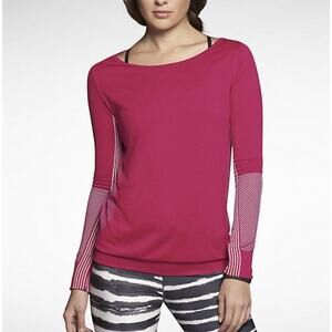 Nike Women's Knit Long Sleeve‎ Crew Top Seamless Shirt Fuchsia Dri Fit- Small